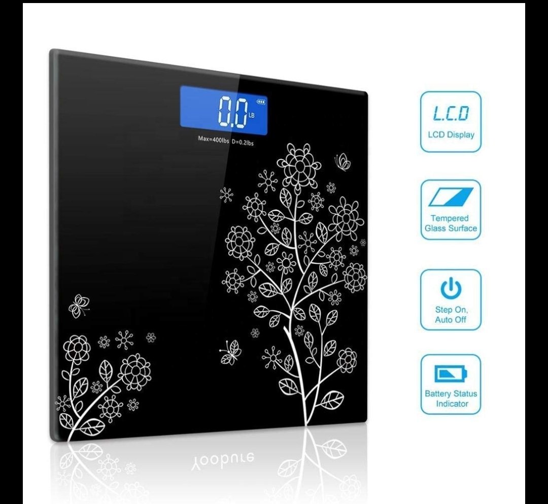 Black Bathroom Flower Scale