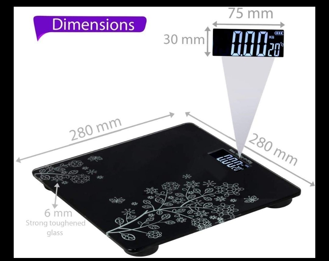 Black Bathroom Flower Scale - View 3