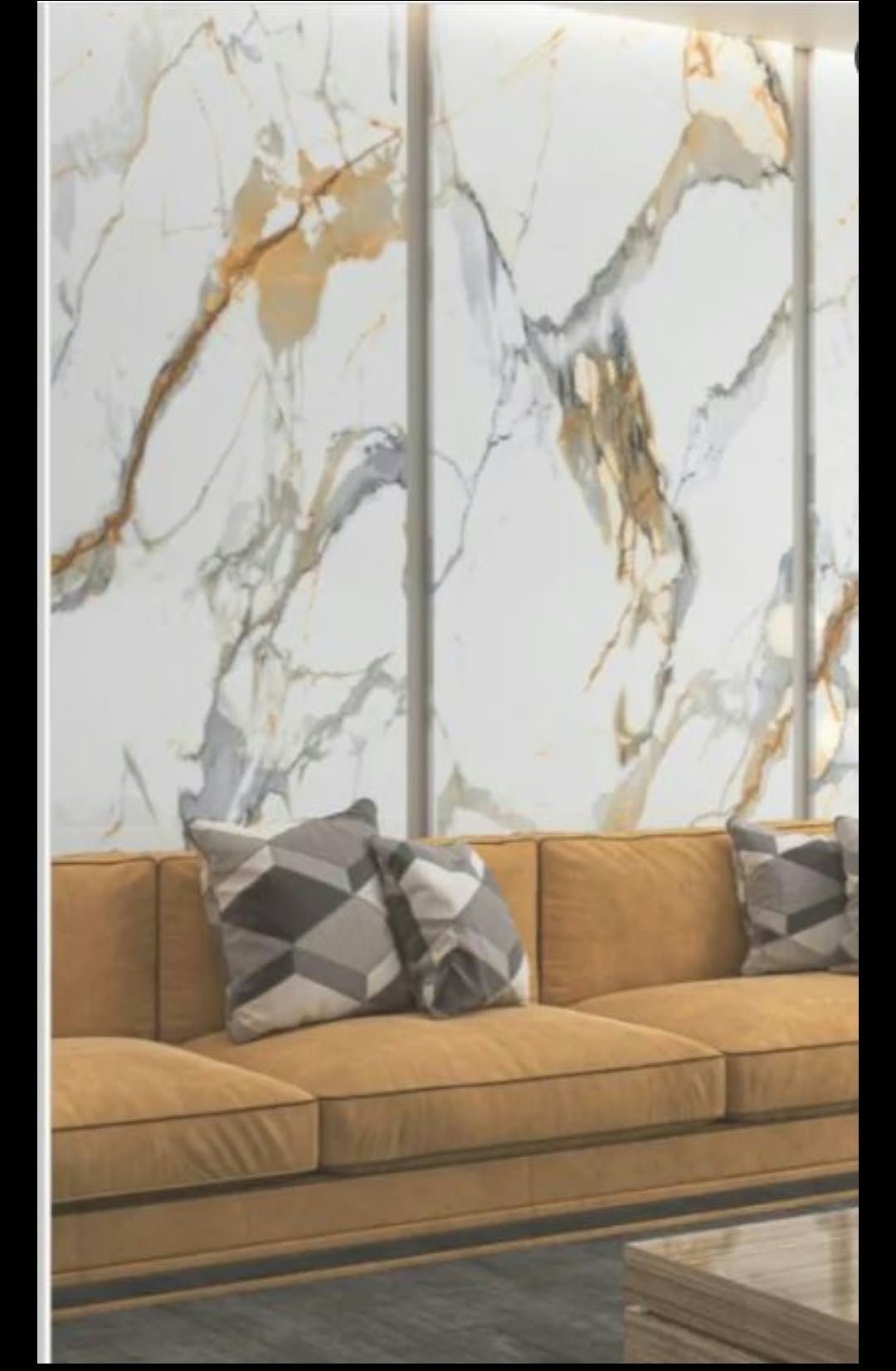 Golden White Marble Foil (Ta-077)