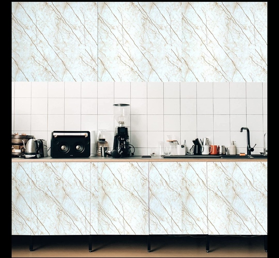 Cream Marble Foil Paper Sticker 