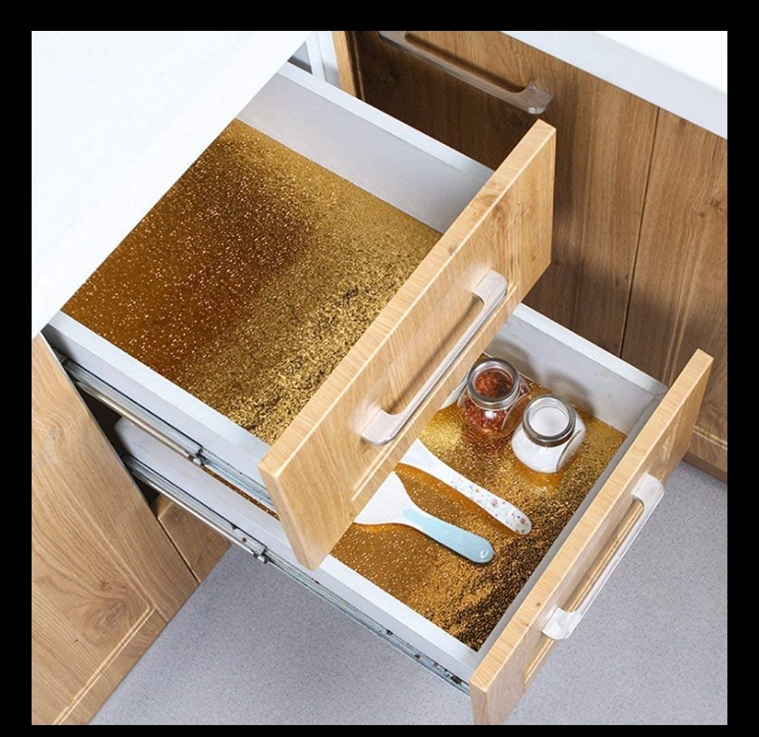 Aluminium Foil (40*200)Kitchen Stickers Oil Proof Golden 3D