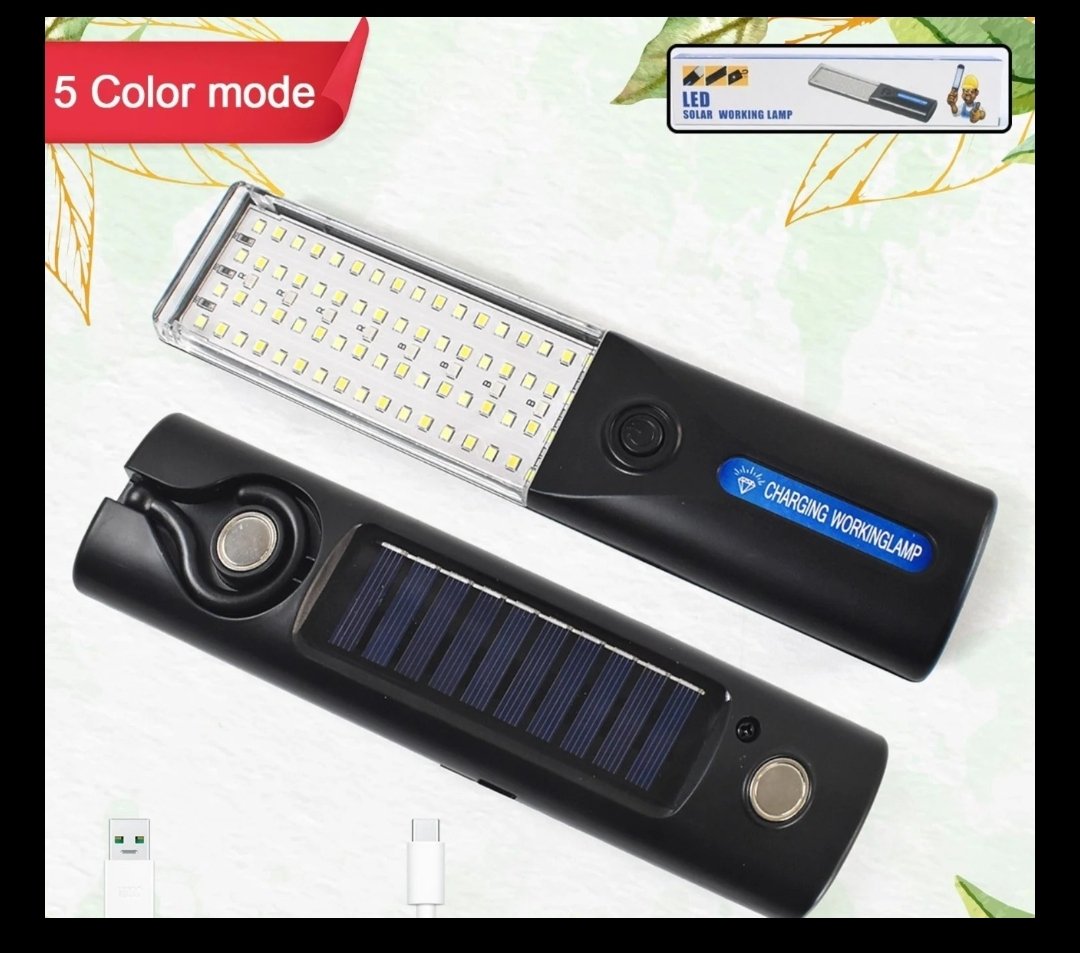 Solar Chargeable 5 Mode Light Magnetic Torch Light 