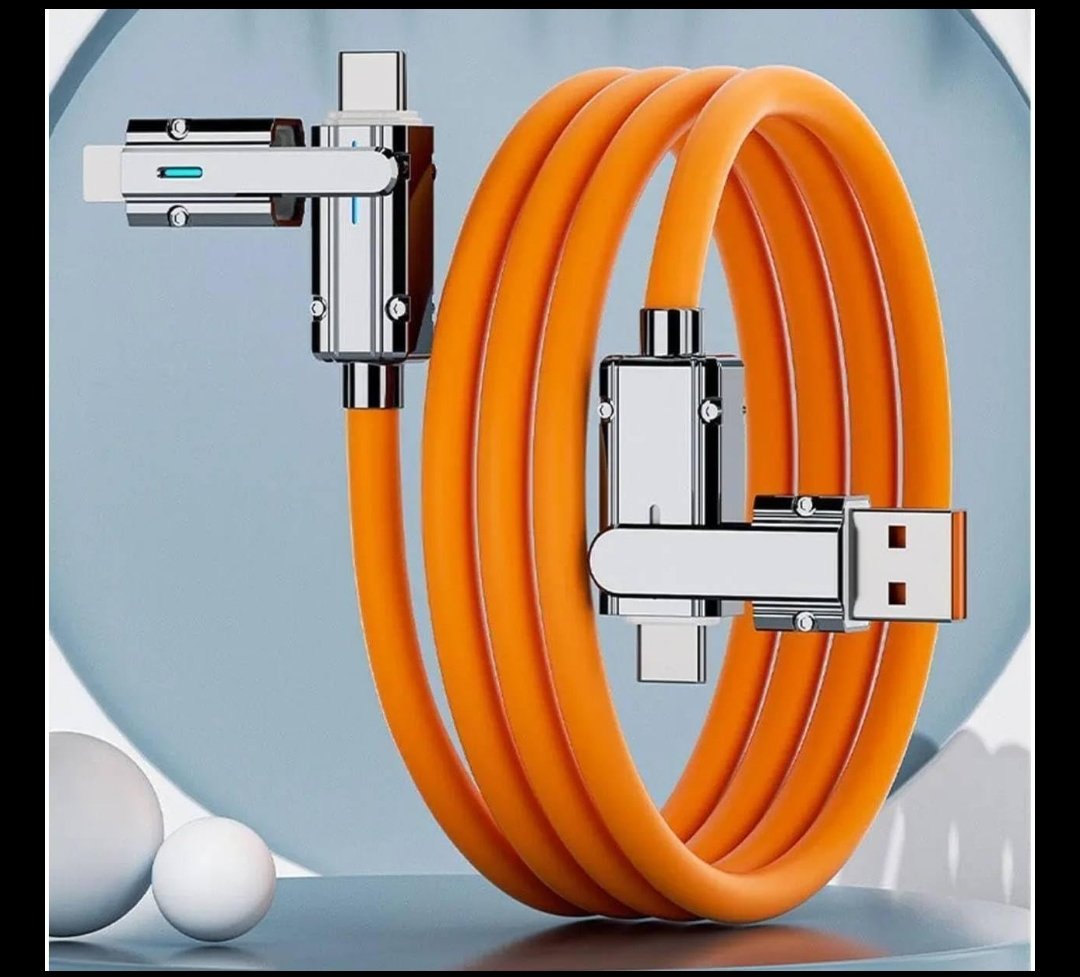 4 In 1 Orange Charging Cable 