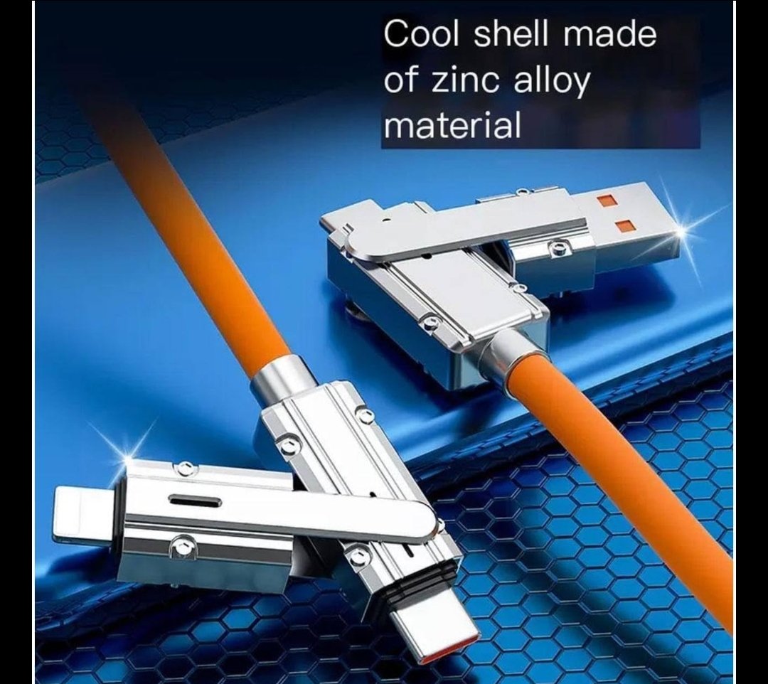 4 In 1 Orange Charging Cable 