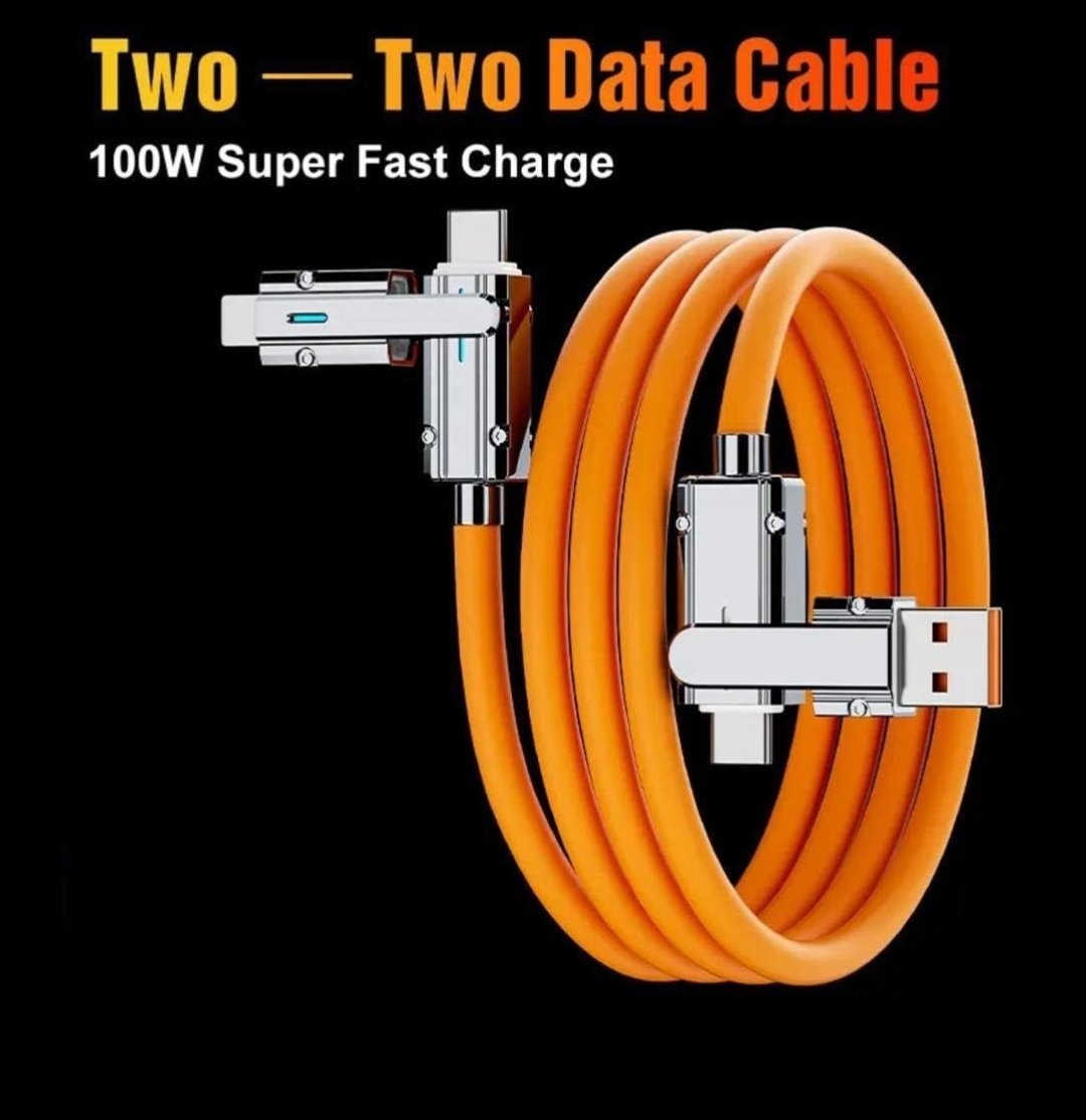 4 In 1 Orange Charging Cable  - View 4