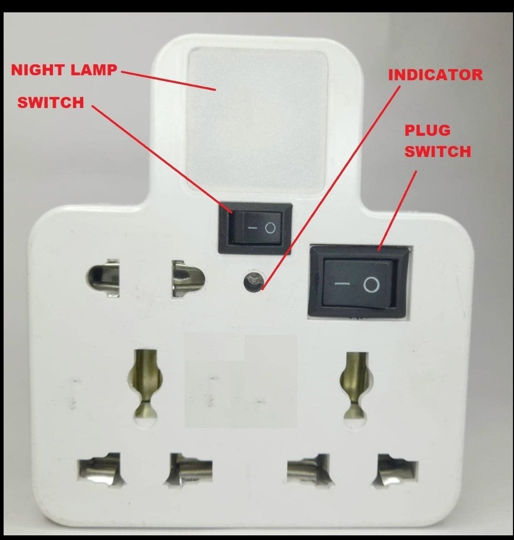 Multiplug With Switch And Light
