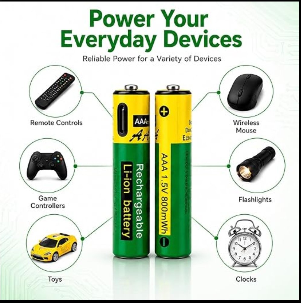 Type -C-Rechargeable Battery(Aaa) - View 3
