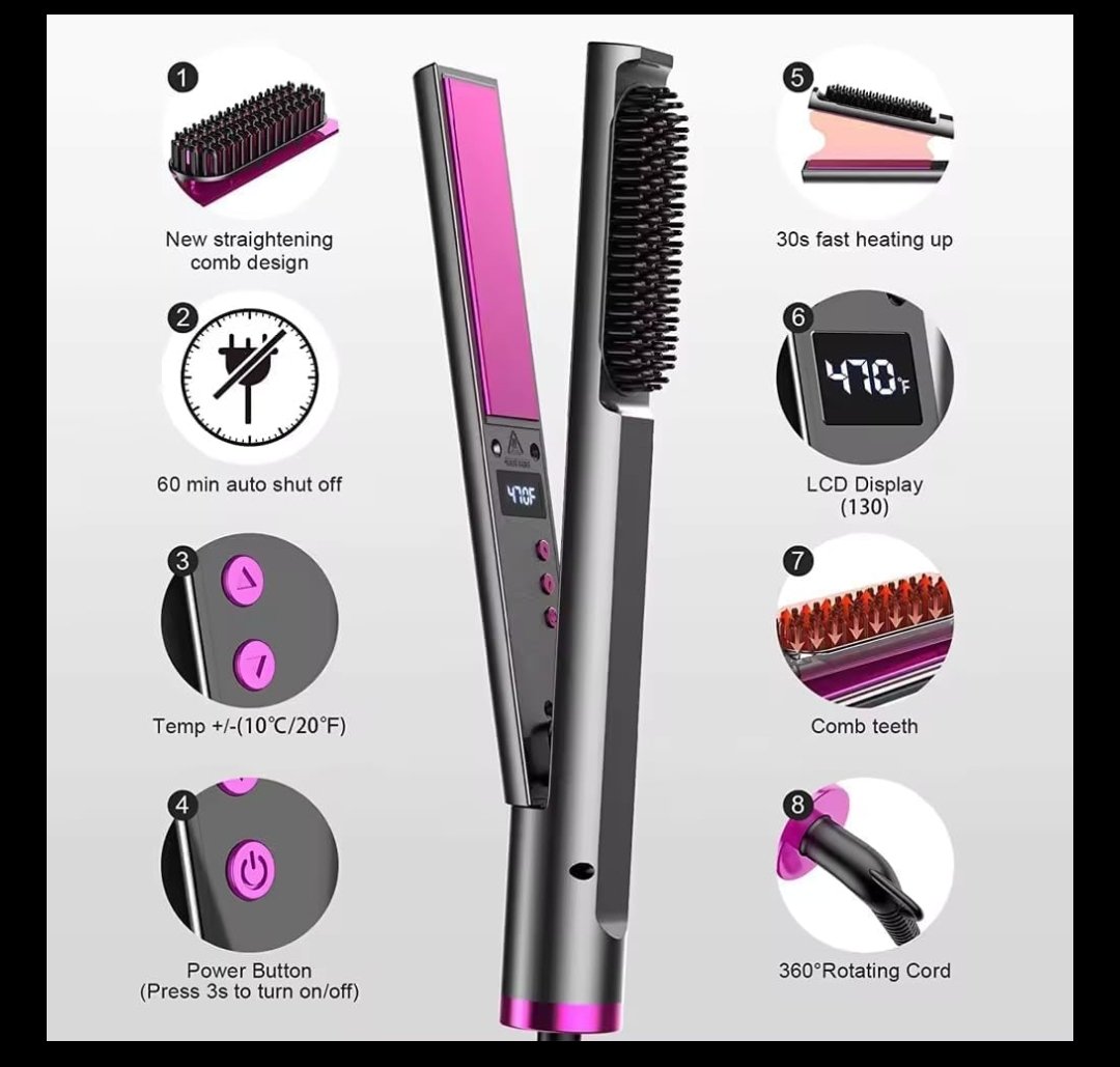3 In 1 Hair Straightner  Brush