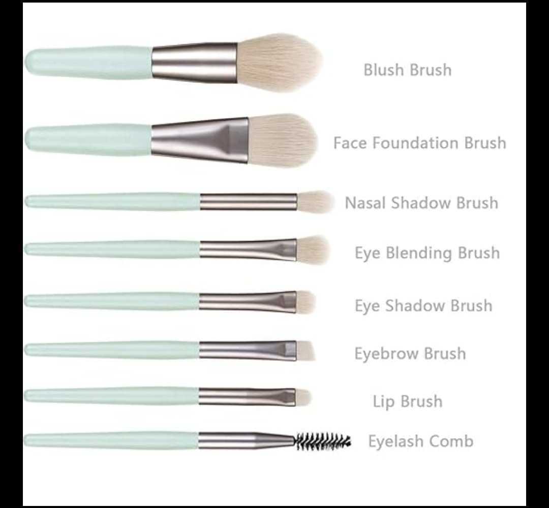 8 Pcs Makeup Brush Set With Bag